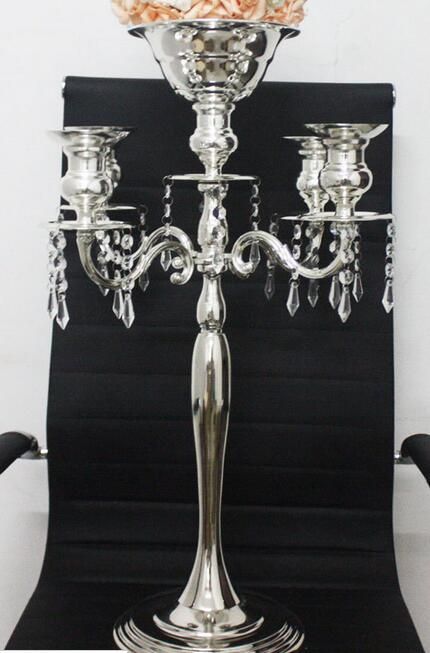 30 Inch 5-Arm Candelabra Wedding Centerpiece & Floral Stand | 1 Piece FeatherParadise.com