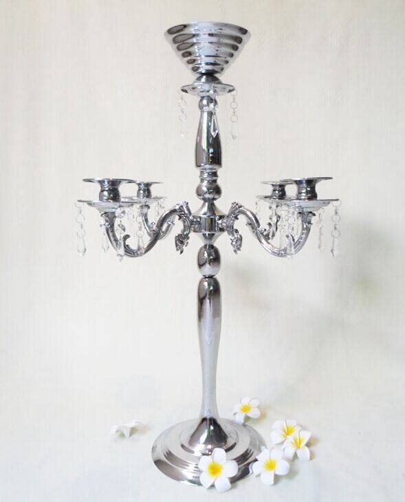 30 Inch 5-Arm Candelabra Wedding Centerpiece & Floral Stand | 1 Piece FeatherParadise.com
