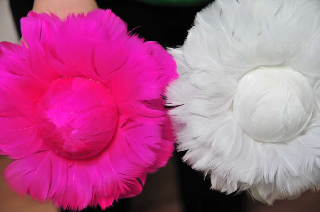 6 Inch Feather Flower Ornament | 1 Piece FeatherParadise.com