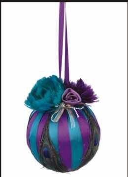 6 Inch Peacock Feather Ball Ornament | 1 Piece FeatherParadise.com