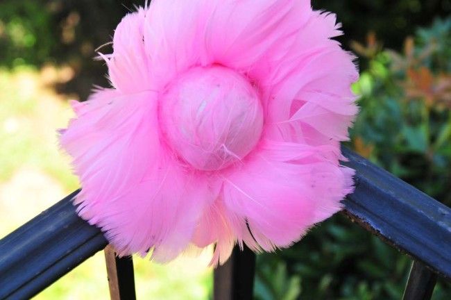 6 Inch Feather Flower Ornament | 1 Piece FeatherParadise.com