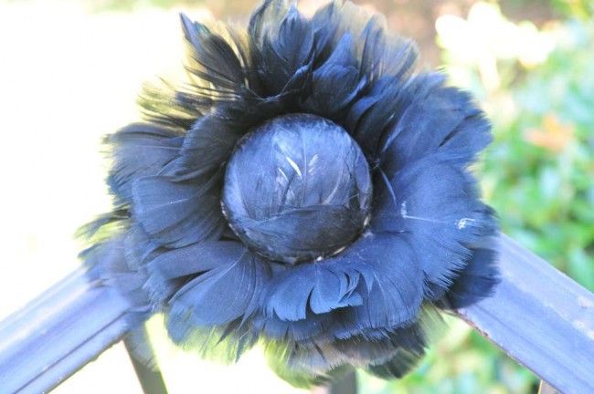6 Inch Feather Flower Ornament | 1 Piece FeatherParadise.com