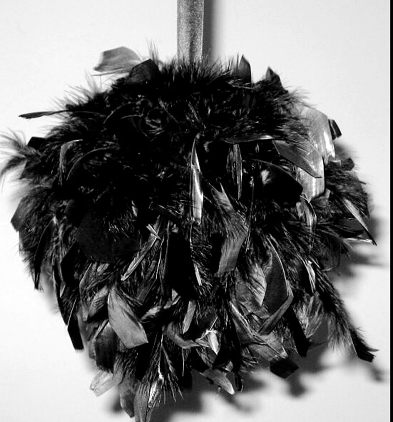 12 Inch Feather Pom Pom Kissing Ball – Wedding & Event Decor | 1 Piece