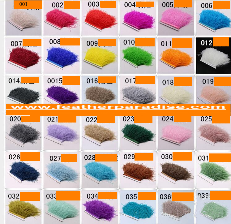 3–4 Inch Ostrich Feather Fringe Trim | 1 Yard FeatherParadise.com