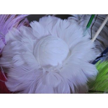 6 Inch Feather Flower Ornament | 1 Piece FeatherParadise.com