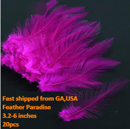 Buy Dyed Loose Rooster Hackle Feathers – 20pcs per Bag (3.3–6") FeatherParadise.com