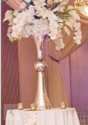 Metal Reversible Double Trumpet Vase – Gold | 6 Piece FeatherParadise.com