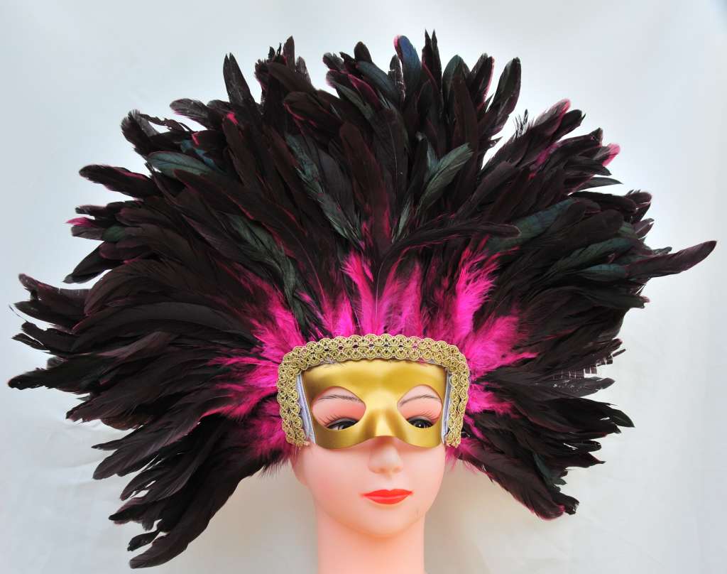 Feather Headdress with Removable Mask 1 Piece FeatherParadise.com