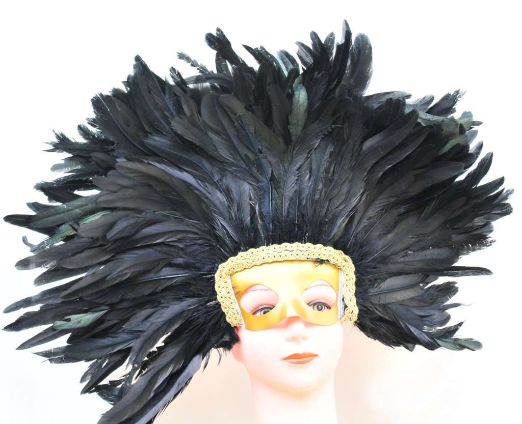 Feather Headdress with Removable Mask 1 Piece FeatherParadise.com