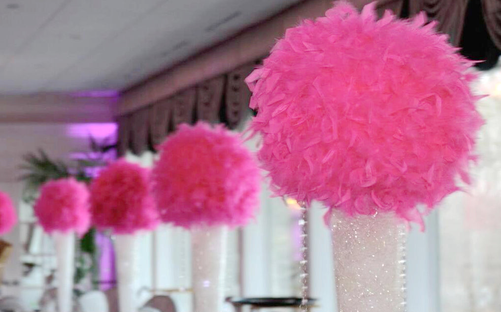 12 Inch Feather Pom Pom Kissing Ball – Wedding & Event Decor | 1 Piece