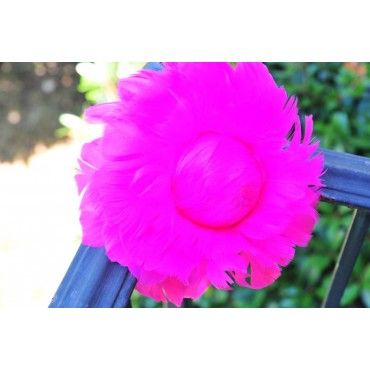 6 Inch Feather Flower Ornament | 1 Piece FeatherParadise.com