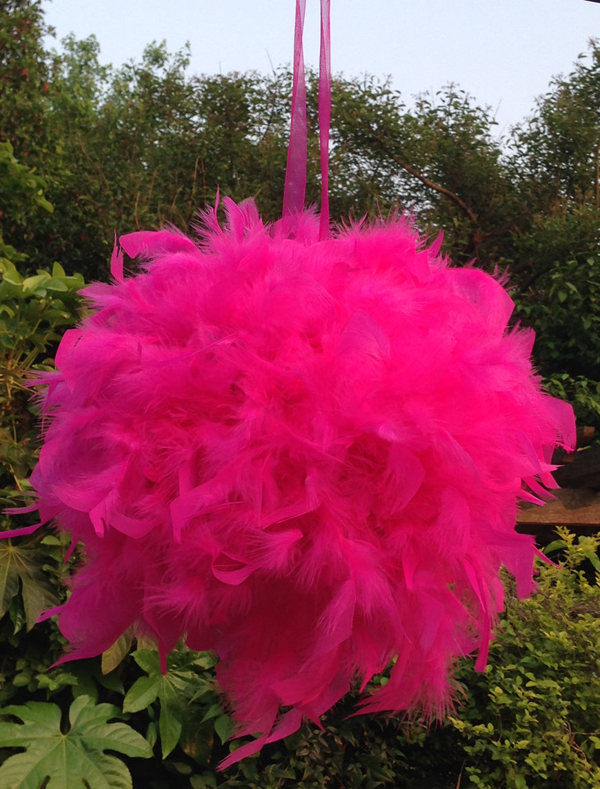12 Inch Feather Pom Pom Kissing Ball – Wedding & Event Decor | 1 Piece