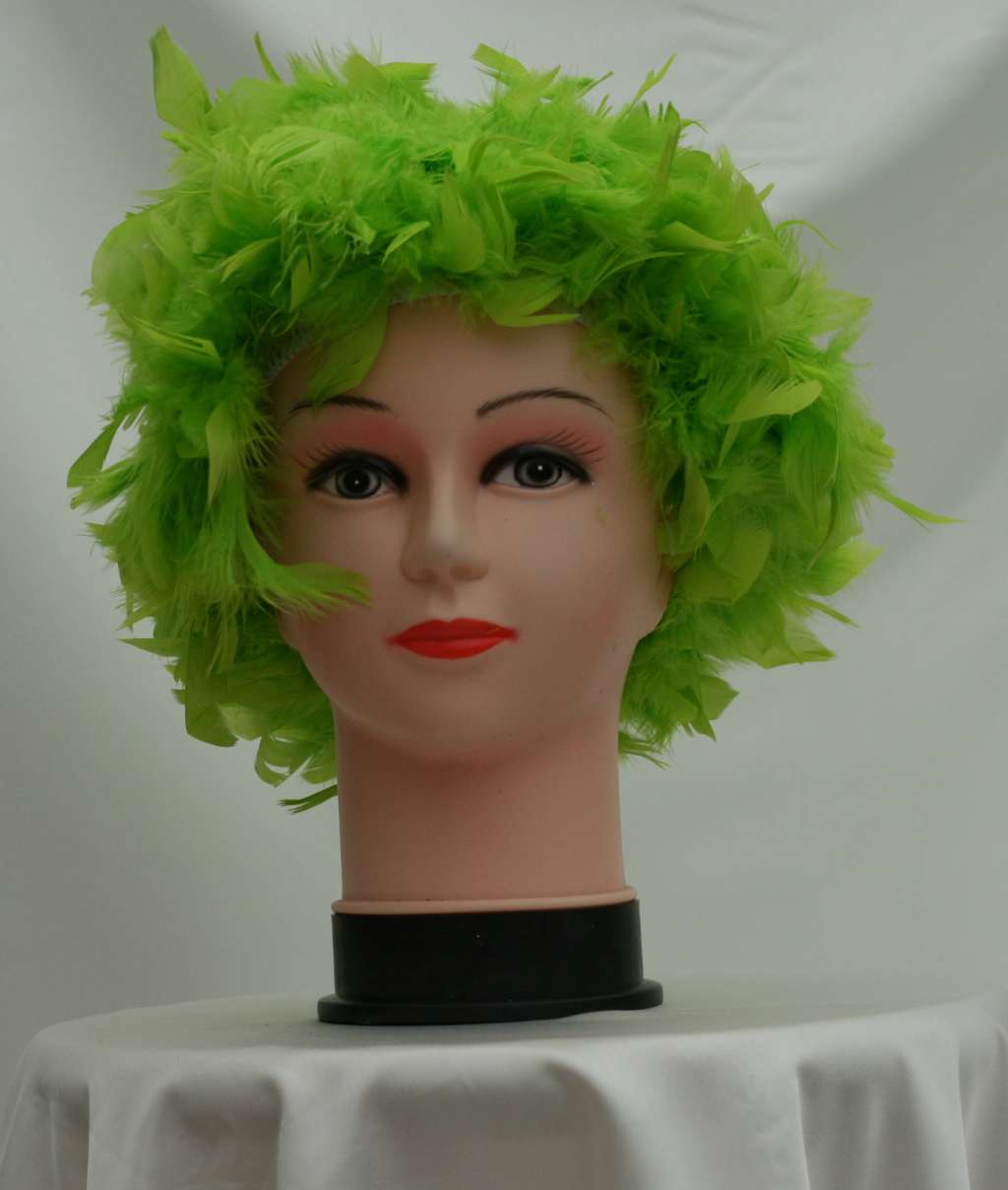 Handmade Chandelle Feather Wig – Turkey Flat Feather Costume Wig - 1 Piece