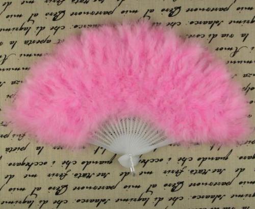 28-Stave Marabou Fluffy Feather Fan FeatherParadise.com