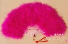 28-Stave Marabou Fluffy Feather Fan FeatherParadise.com