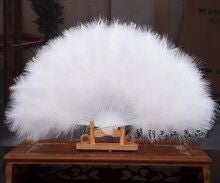 28-Stave Marabou Fluffy Feather Fan FeatherParadise.com