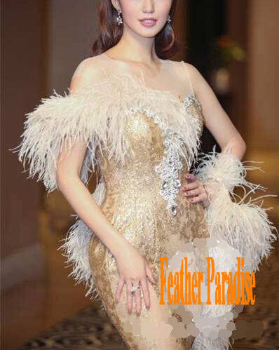 10 Yard 4-6 Inches Ostrich Feather Fringe