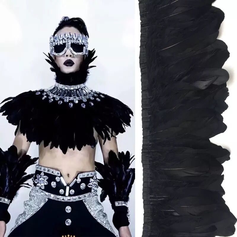 Parried Goose Feather Fringe for Sewing & Crafts | 2 Yards FeatherParadise.com