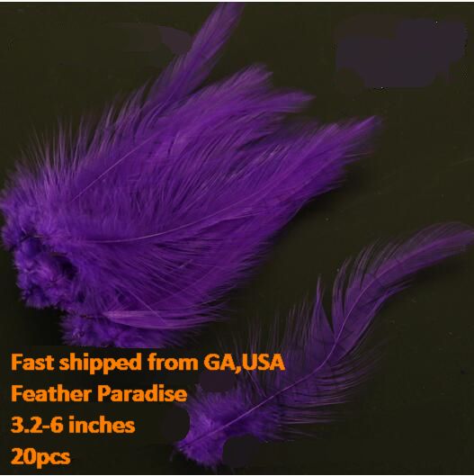 Buy Dyed Loose Rooster Hackle Feathers – 20pcs per Bag (3.3–6") FeatherParadise.com