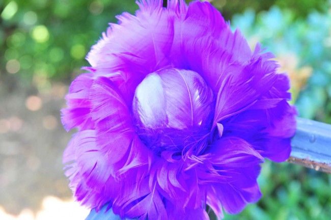 6 Inch Feather Flower Ornament | 1 Piece FeatherParadise.com