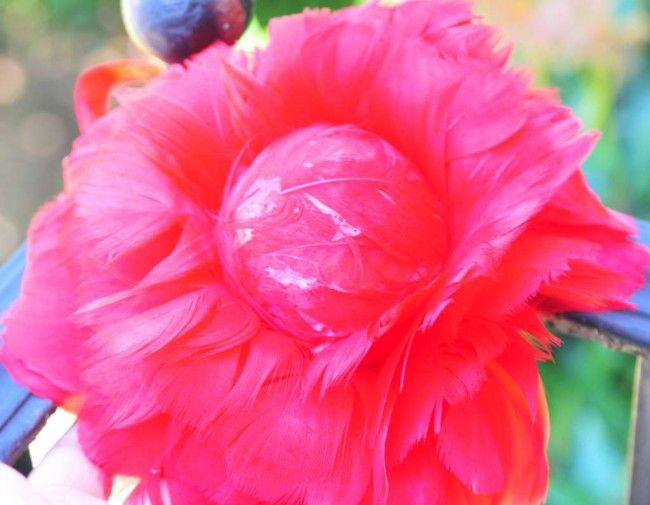 6 Inch Feather Flower Ornament | 1 Piece FeatherParadise.com