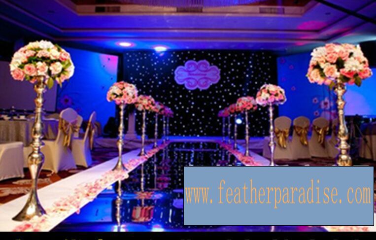 Gold Reversible Wedding Floral Stand & Candle Holder Centerpiece | 6 Pieces FeatherParadise.com