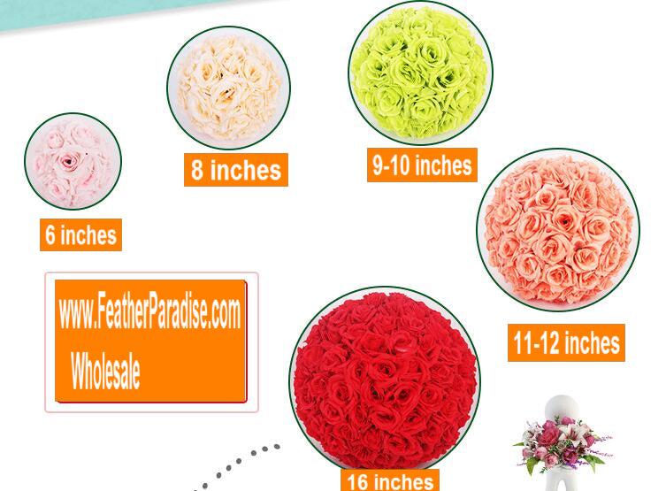 9-10 Inch Rose Pomander Ball – Wedding & Event Decor | 1 Piece FeatherParadise.com