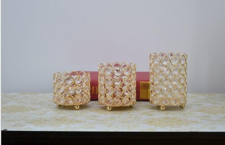 Small Crystal Cylinder Candle Holders – Tea Light Decor | 2 Pieces