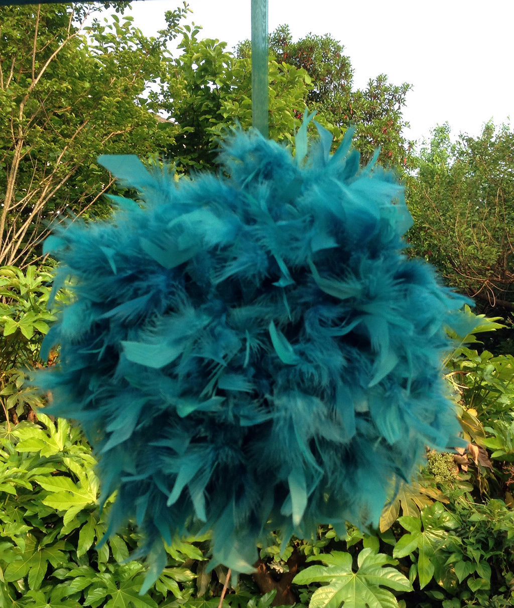 6 Inches Feather Pom Pom Kissing Ball 1 Piece FeatherParadise.com