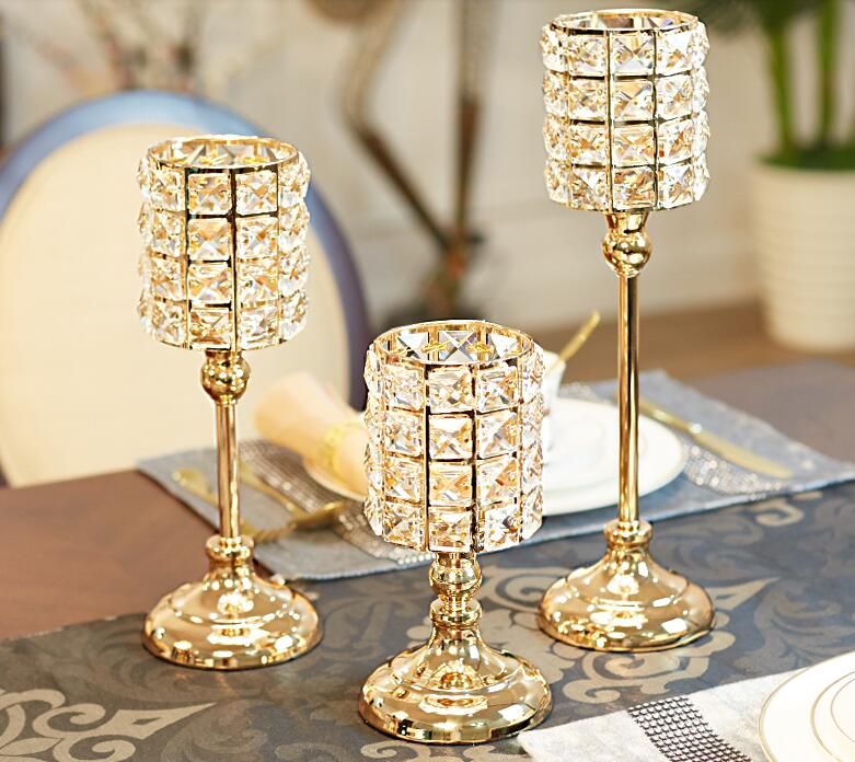 Crystal Candle Holder Floral Stand for Wedding Centerpieces | 1 Piece FeatherParadise.com