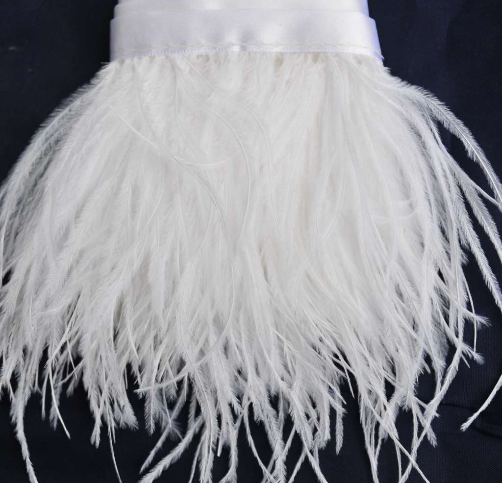 3–4 Inch Ostrich Feather Fringe Trim | 1 Yard FeatherParadise.com