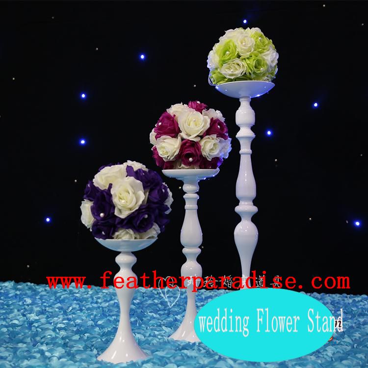White Reversible Wedding Floral Stand & Candle Holder Centerpiece | 6 Pieces FeatherParadise.com