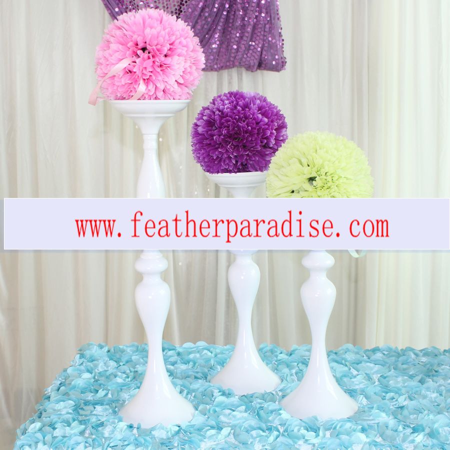 White Reversible Wedding Floral Stand & Candle Holder Centerpiece | 6 Pieces FeatherParadise.com