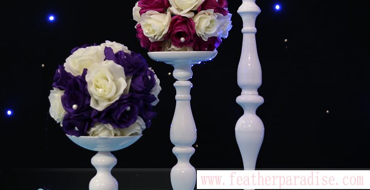 White Reversible Wedding Floral Stand & Candle Holder Centerpiece | 6 Pieces FeatherParadise.com