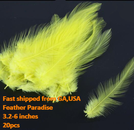 Buy Dyed Loose Rooster Hackle Feathers – 20pcs per Bag (3.3–6") FeatherParadise.com
