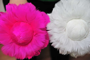 6 Inch Feather Flower Ornament | 1 Piece FeatherParadise.com