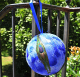 6 Inch Peacock Feather Ball Ornament | 1 Piece FeatherParadise.com