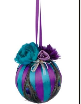 6 Inch Peacock Feather Ball Ornament | 1 Piece FeatherParadise.com