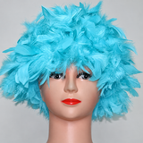 Handmade Chandelle Feather Wig – Turkey Flat Feather Costume Wig - 1 Piece
