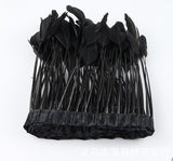 2 Yards 6-8" Stripped Feather Fringe FeatherParadise.com