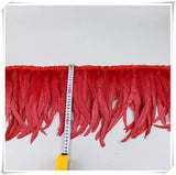 Bleach and Dyed Coque Tail Feather Fringe with 10–12 Inch Feathers | 2 Yards