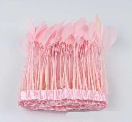 2 Yards 6-8" Stripped Feather Fringe FeatherParadise.com