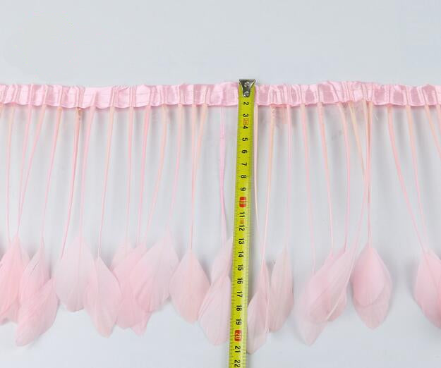 2 Yards 6-8" Stripped Feather Fringe FeatherParadise.com