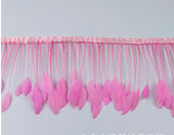 2 Yards 6-8" Stripped Feather Fringe FeatherParadise.com
