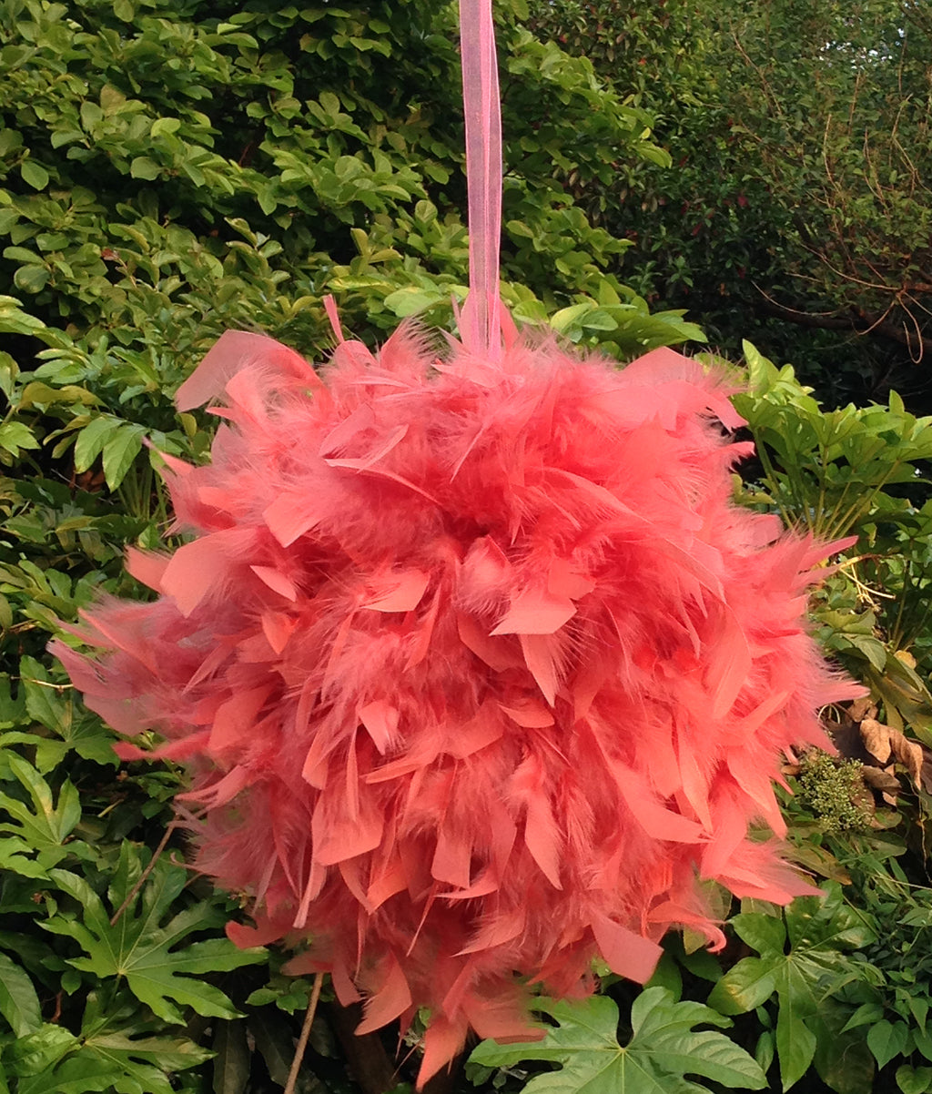 12 Inch Feather Pom Pom Kissing Ball – Wedding & Event Decor | 1 Piece