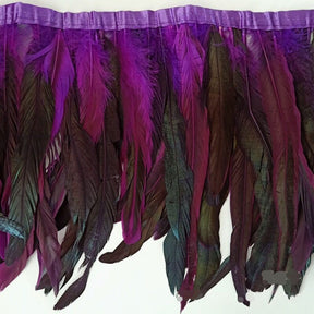Dyed Coque Tail Feather Fringe with 10–12 Inch Feathers | 2 Yards FeatherParadise.com