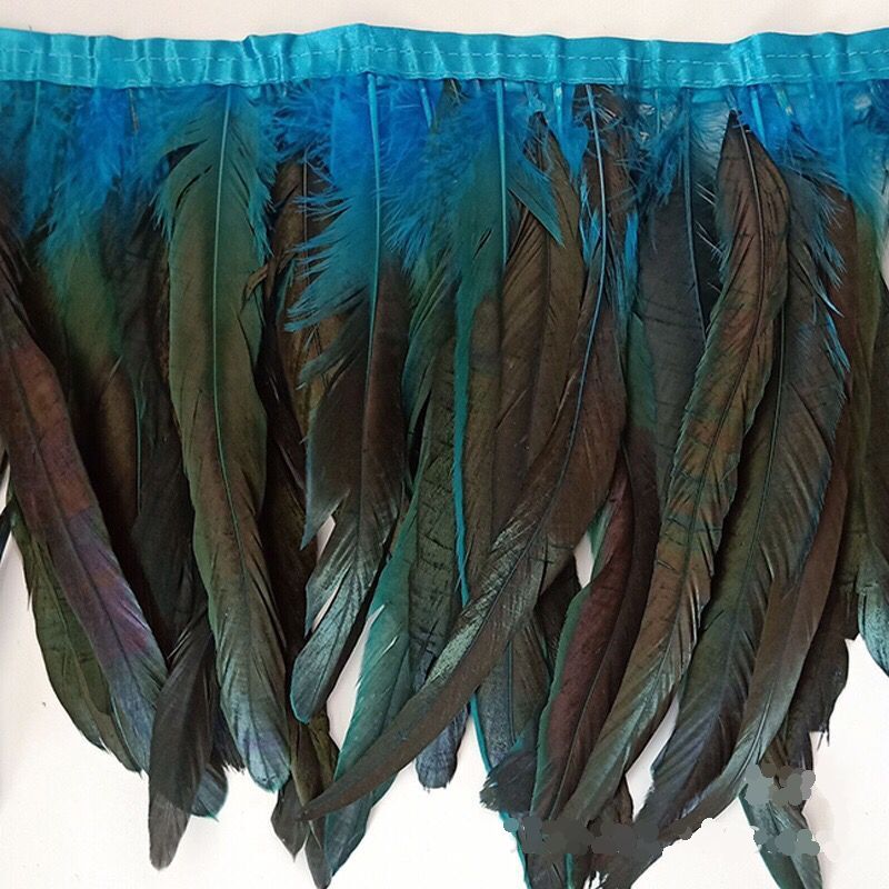 Dyed Coque Tail Feather Fringe with 10–12 Inch Feathers | 2 Yards FeatherParadise.com