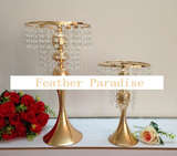Metal Centerpiece Stand for Cakes & Floral Decor with Crystal Garlands | 1 Piece