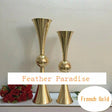 Metal Reversible Double Trumpet Vase – Gold | 6 Piece FeatherParadise.com