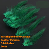 Buy Dyed Loose Rooster Hackle Feathers – 20pcs per Bag (3.3–6")